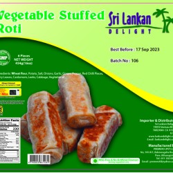 SLD Vegetable Stuffed Roti 454g(16 Oz) IN STORE PICK UP ONLY