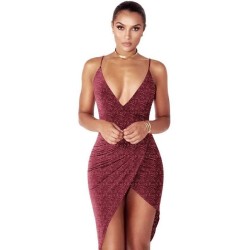 Women Spaghetti Strap Summer Deep V-Nec